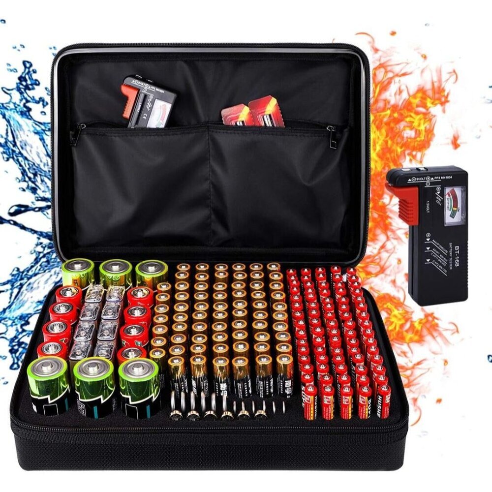 Fireproof Battery Organizer Storage Box,Fireproof Waterproof Carrying Case Bag H